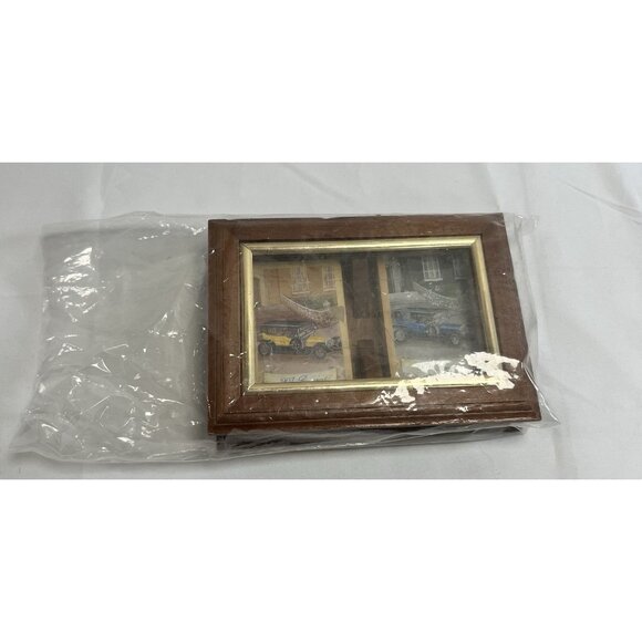 2 Decks Sealed  1907 Peugeot Playing Card Decks, In Wooden Case w/etched glass❤️ - Picture 2 of 5